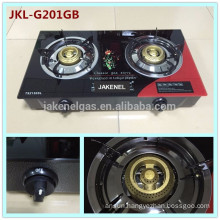 2 burner gas cooker stove tempered glass top